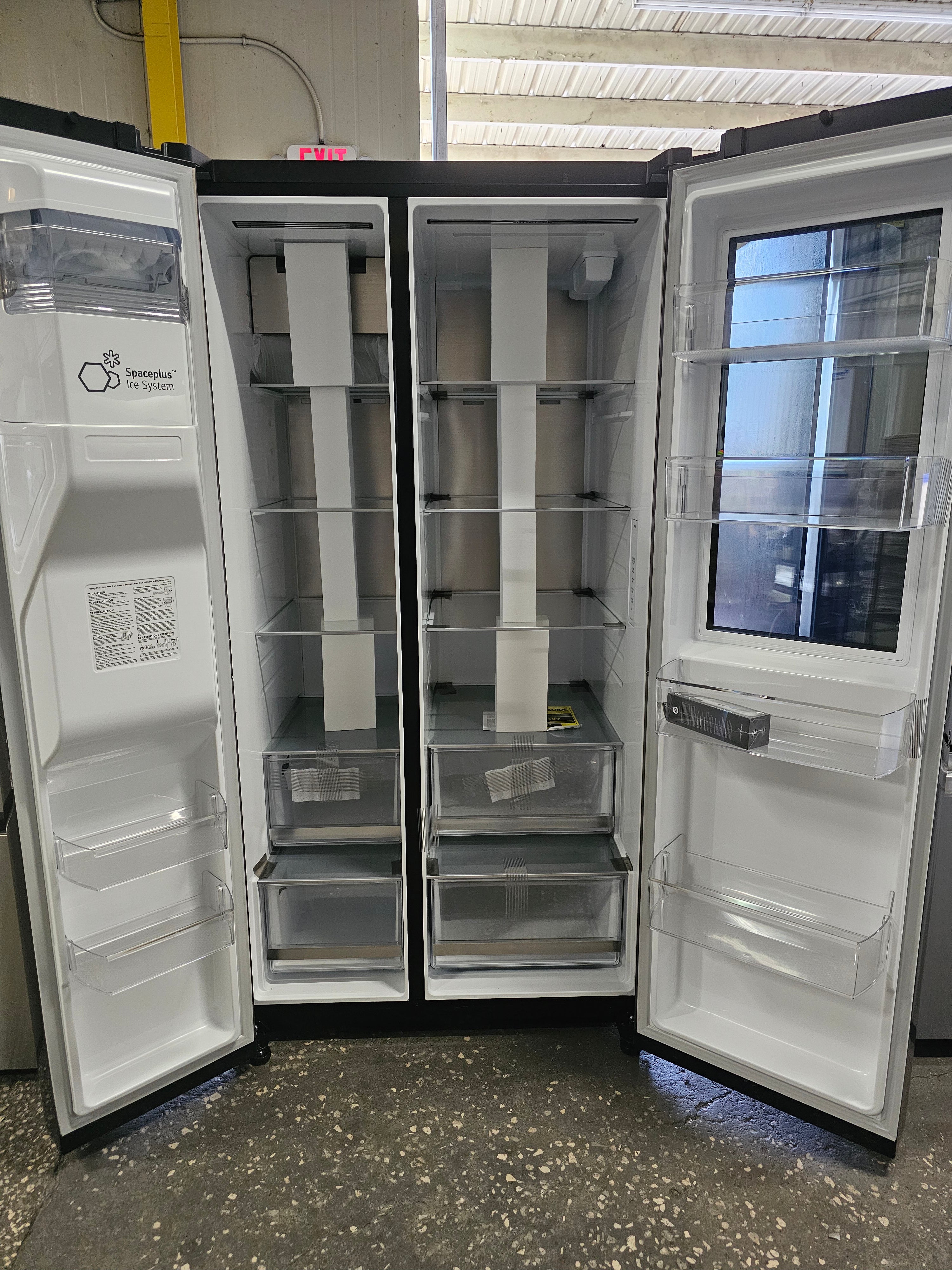 LG 27 cu. ft. Side by Side Smart Refrigerator InstaView and Craft Ice in PrintProof Stainless Black